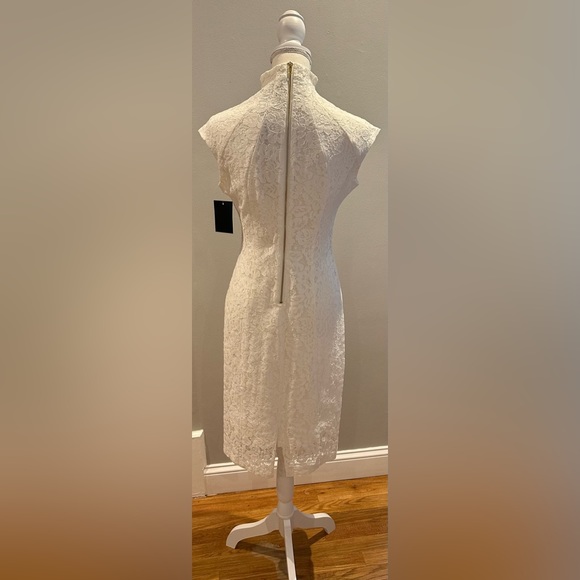 BOSTON PROPER White Lace Sleeveless Dress - Picture 3 of 9